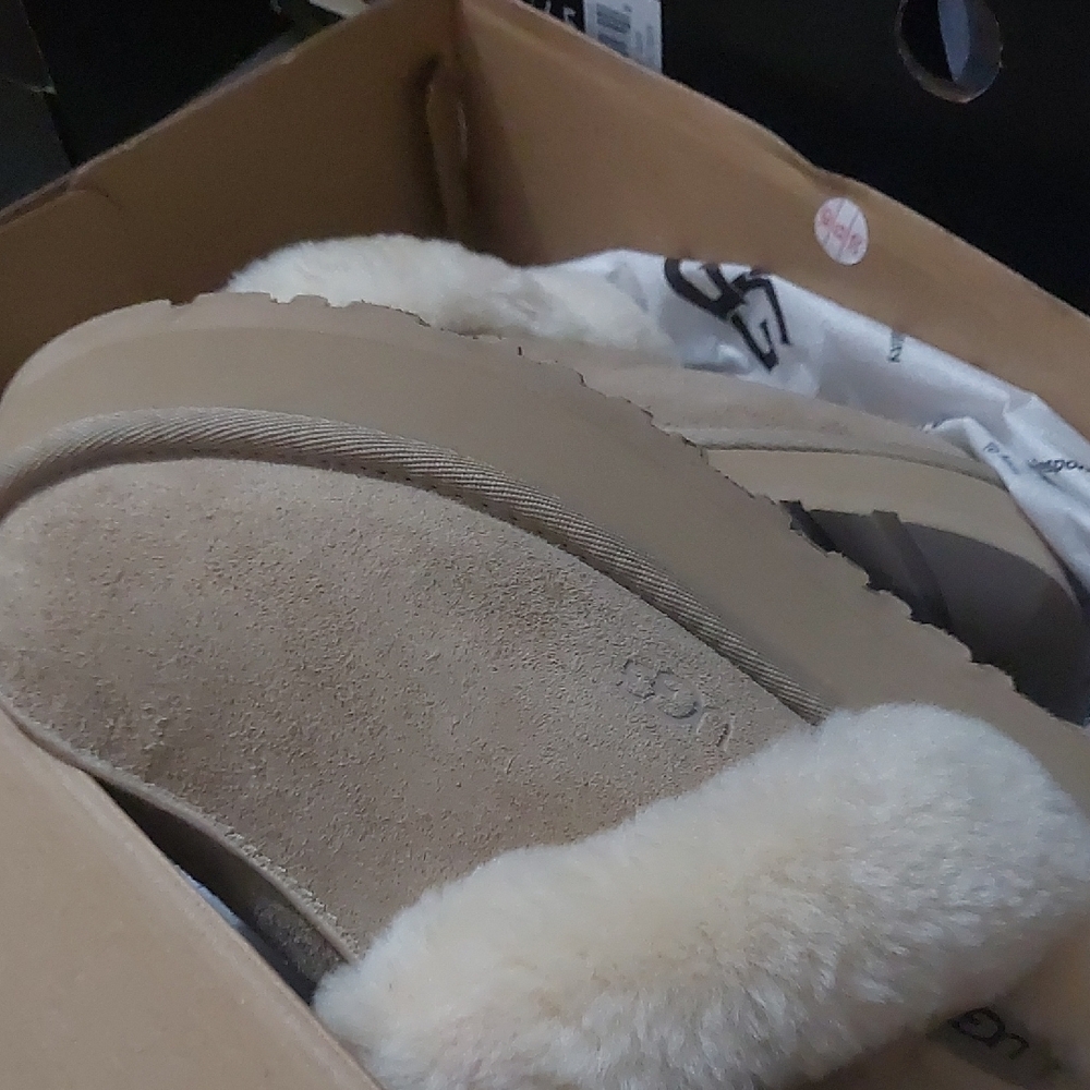 UGG Chestnut Sheepskin Slippers with Open Back. Used Once - Picture 4 of 7